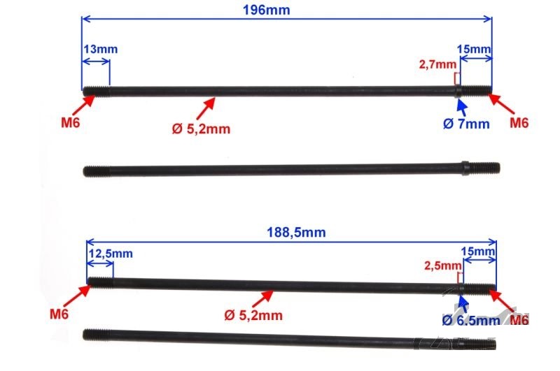 Šrouby válce Jawa Betka 50 - zvýšený objem na 110cm3