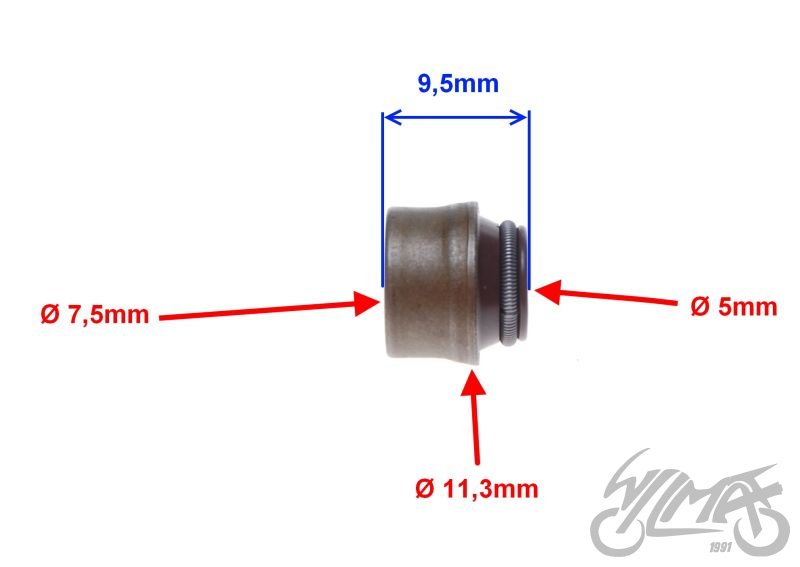 Gufero ventilové PIAGGIO ZIP 50 4T 4.5mm