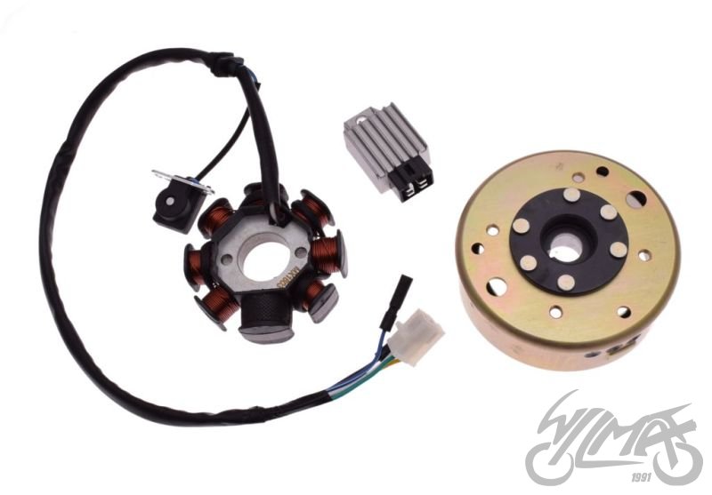 Stator s rotorem čínské 4T skútry GY6 - 50cm3