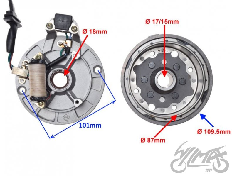 Kompletní zapalování motoru YX140