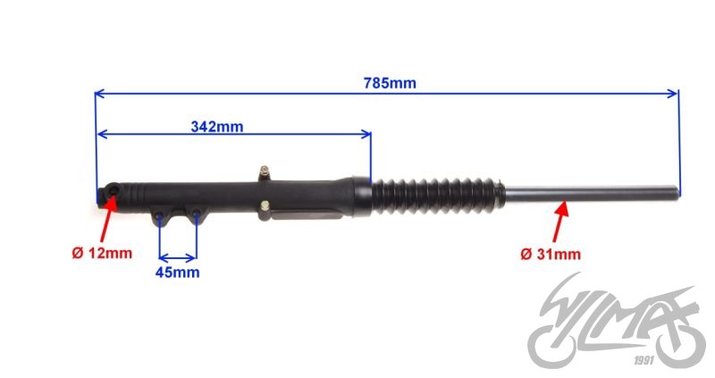 Pravý přední tlumič - Shineray XY150