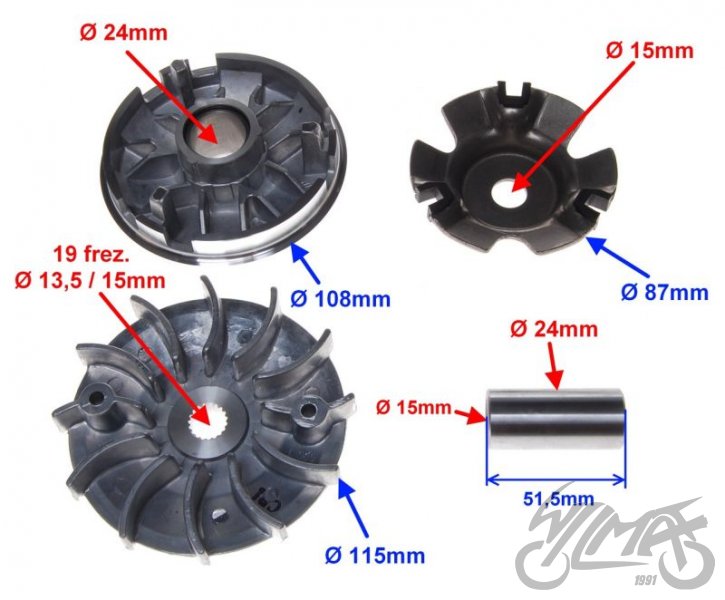 Variátor CPI GTX 125 - TUNING