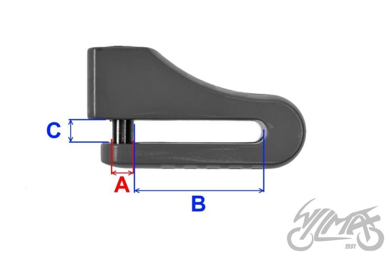 Zámek motocyklu na kotouč 10x62x10mm