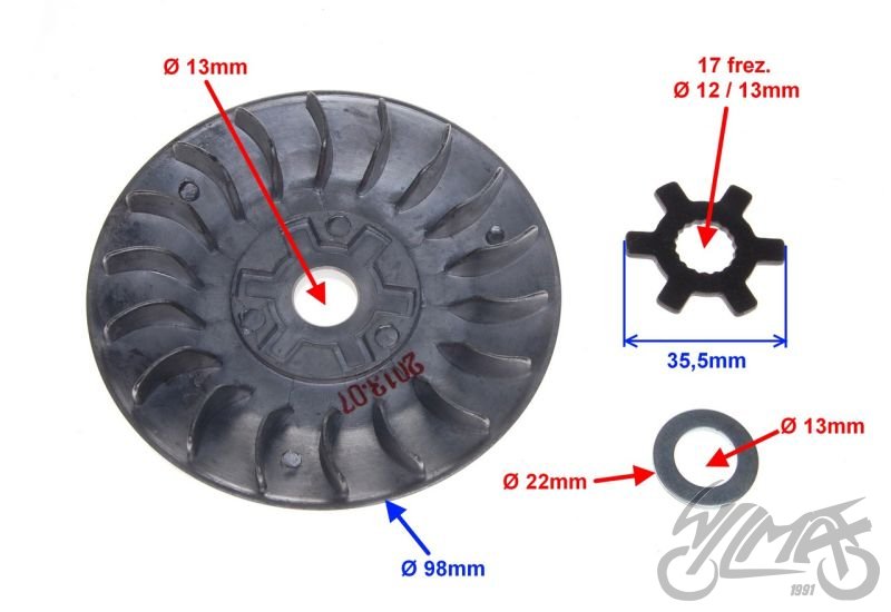 Vnější polovina variátoru NRG 50, Quantum 13,2mm