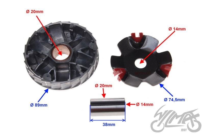 Variátor čína 4T GY6 50cm3 - TUNING