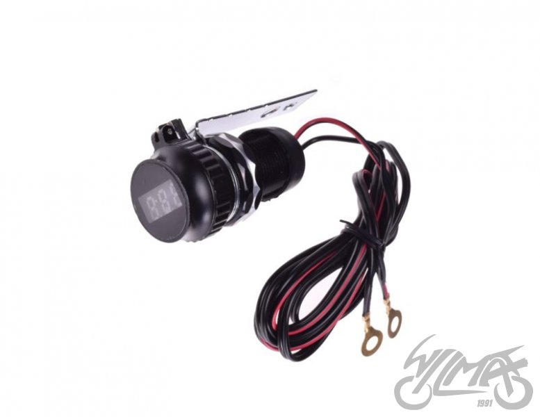 Motocyklová USB zásuvka s ukazatelem napětí