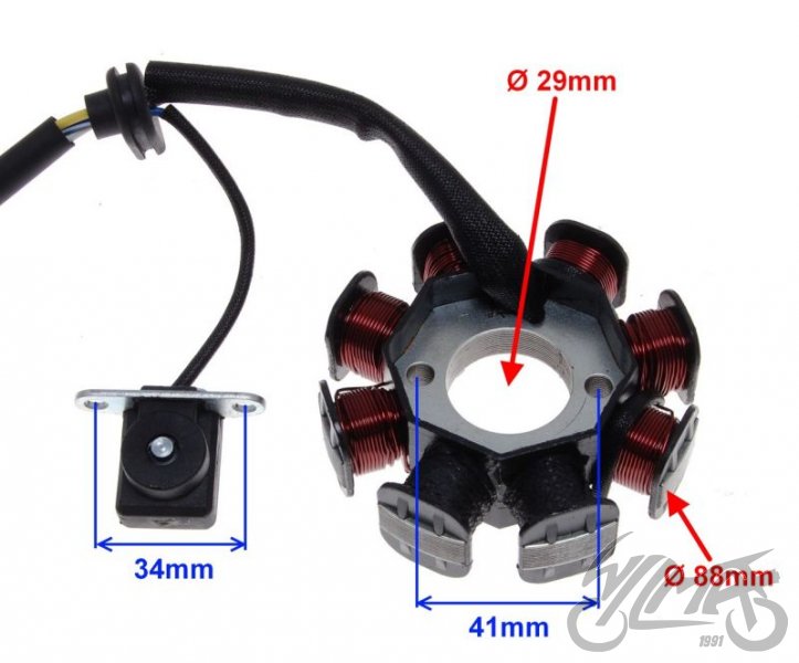 Stator zapalování osmicívkový čínské motory GY6
