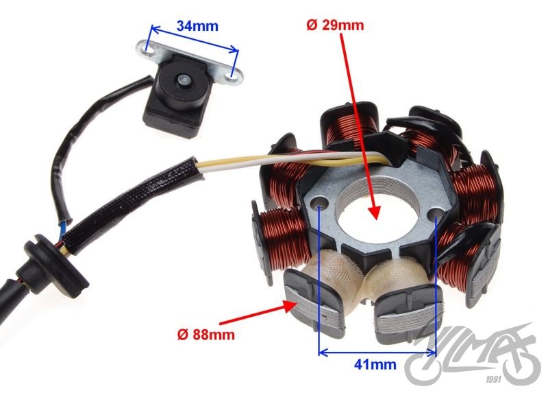 Stator zapalování osmicívkový čínské motory 4T
