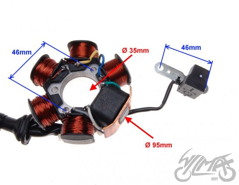 Stator zapalování Piaggio 50 - viz popis