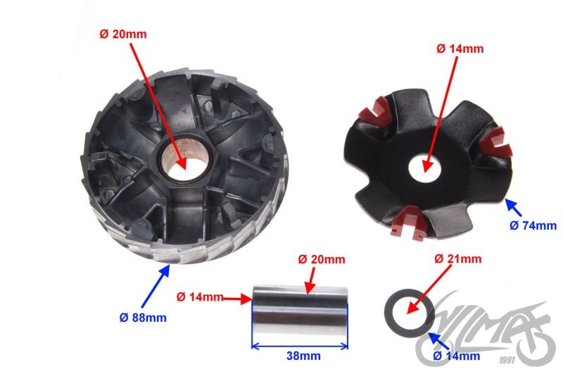 Variátor čína 4T GY6 50cm3 - TUNING