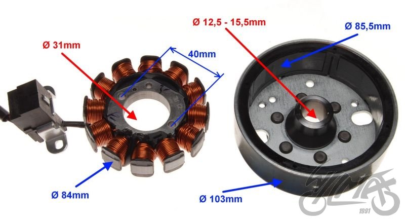 Kompletní 12 cívkové zapalování 12V/180W
