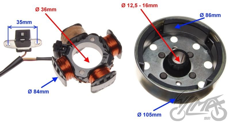 Zapalování kompletní do 4T čínských motocyklů