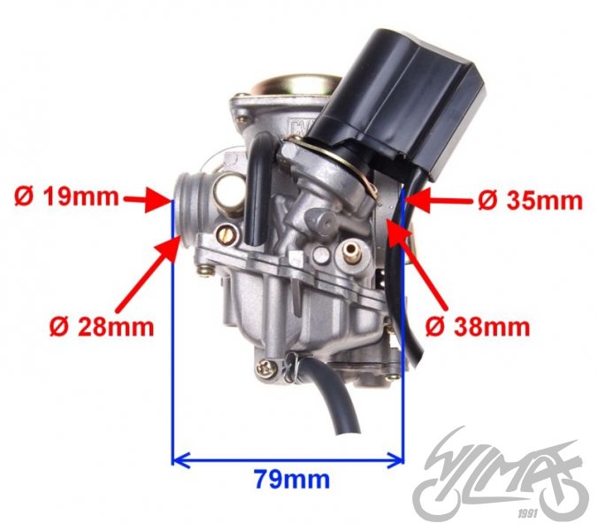 Karburátor pro motory GY6 50cm3 4T - čínský skútr